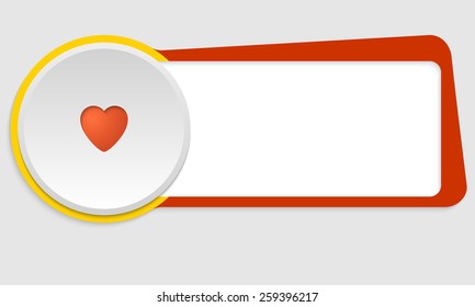 red frame for your text and heart