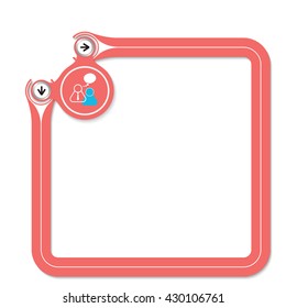 Red frame for your text and icon of people