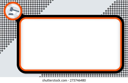 Red frame for your text and law symbol