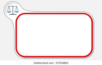 Red frame for your text and law symbol