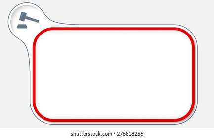 Red frame for your text and law symbol