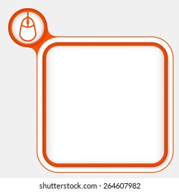 red frame for your text and mouse icon