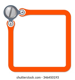 Red frame for your text and screw