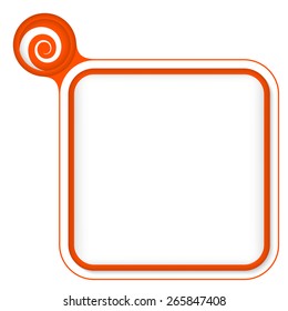 Red frame for your text and spiral