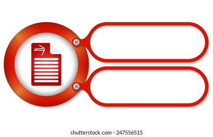 red frames and document icon and arrow