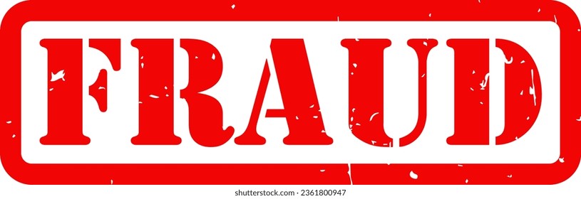 Red Fraud Hoax Fake Rubber Stamp Grunge Texture Label Badge Sticker Vector EPS PNG Transparent No Background Clip Art Vector EPS PNG 