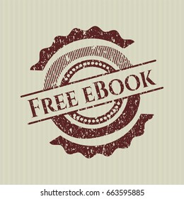 Red Free eBook distressed rubber seal with grunge texture