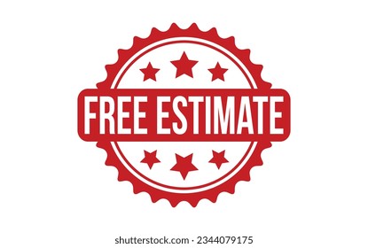 Red Free Estimate Rubber Stamp Seal Vector