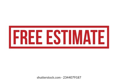 Red Free Estimate Rubber Stamp Seal Vector