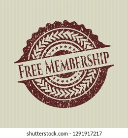 Red Free Membership rubber grunge texture stamp