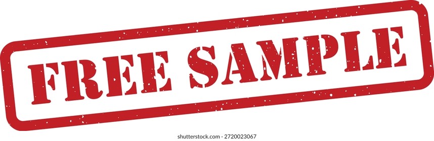 Carimbo de amostra livre vermelho isolado no fundo branco