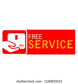 Red Free Service Icon White Background Vector Image
