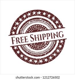 Red Free Shipping grunge style stamp