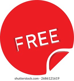 Diseño de Vector de etiqueta rojo GRATIS: etiqueta promocional para sorteos, ofertas y campañas de marketing