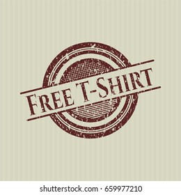 Red Free T-Shirt distress rubber seal with grunge texture