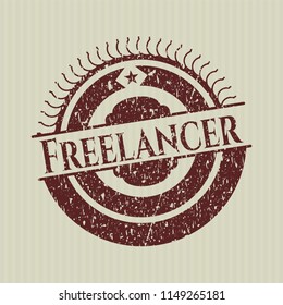 Red Freelancer rubber grunge texture seal