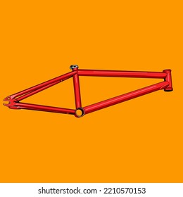 Red Freestyle Bmx Bicycle Frame Vector Eps File