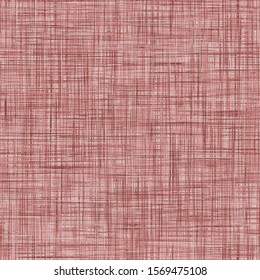Red French Linen Texture Background. Ecru Woven Textile Fibre Seamless Pattern. Organic Yarn Close Up Weave Fabric. Criss Cross Effect Natural Textile Backdrop. Swatch Tile Vector EPS10

