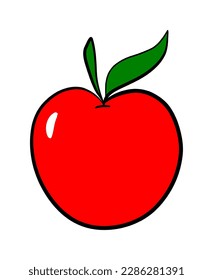 manzana fresca roja aislada de diseño único. Ilustración vectorial.
