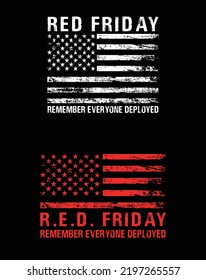 Red Friday Remember Everyone Deployed Design Stock Vector (Royalty Free ...