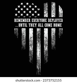 Red Friday Remember Everyone Deployed American Flag Heart Gift T-Shirt