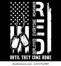 RED Friday Remember Everyone Deployed US Flag Army Gift T Shirt