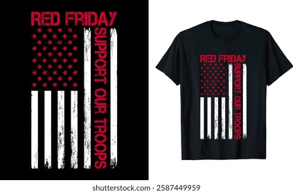 Red Friday Support Our Troops T-shirt Design