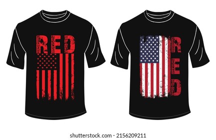Red Friday T Shirt Vector With Flag