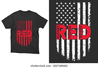 Red Friday T-Shirt Vector Design, Red Friday Support, R.E.D Sweater, Deployment Shirt, Red Friday Gifts, Military Red Friday, 