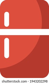 Nevera roja, ilustración, vector sobre fondo blanco