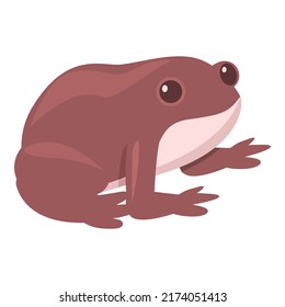 Red frog icon cartoon vector. Cute toad. Animal jump