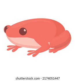 Red frog icon cartoon vector. Cute water character. Animal flower