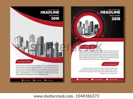 red Front and back cover of a modern business brochure layout or flyer template, poster, magazine, annual report, book, booklet. Size A4 Vector illustration