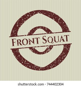 Red Front Squat distressed rubber grunge texture stamp
