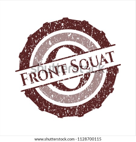 Red Front Squat grunge stamp