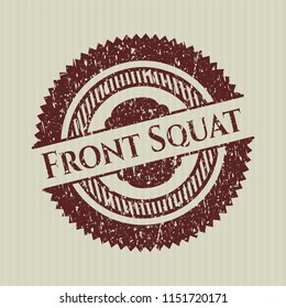 Red Front Squat grunge style stamp