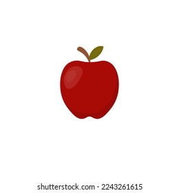 Red fruit Apple. Isolated element, object on a white background. 