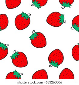Red fruit of doodle style
