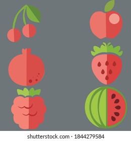 Mano de fruta ROJA dibujada REDFruit Ilustración