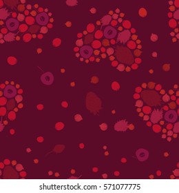 Red fruit hearts - vector background