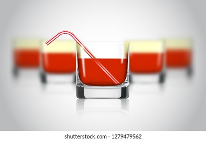 Red fruit juice glass. Grape, pomegranate, cranberry organic drink. Healthy diet. Clean eating. Tall glass beverage. Alcoholic summer punch cocktail. Transparent photo-realistic vector illustration