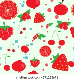 Red fruit. Pattern.