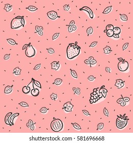 Red fruit pattern background theme. Fits perfectly for print or any tasty food background.