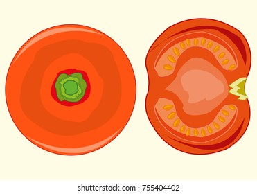 Red fruit tomato on white background is insulated