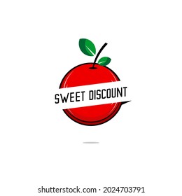 red fruit vector design and sweet discount text