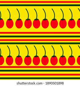 red fruit vegetable seamless vector repeat pattern