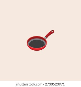 Rote Bratpfanne Symbol flaches Vektordesign.
