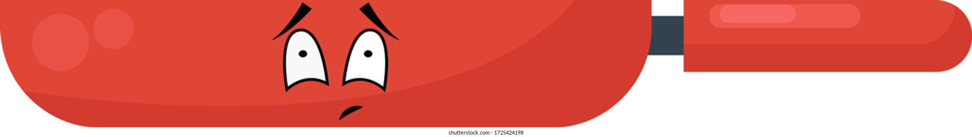 Red frying pan, illustration, vector on white background