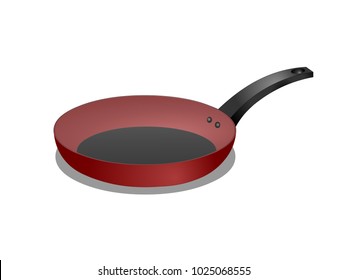 Red Frying Pan Vector Image