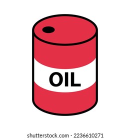 Red fuel drum icon. Fuel tank. Vector.